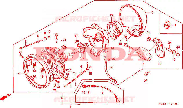 KOPLAMP Honda MOTO 450 CM 1987  CMX450CH