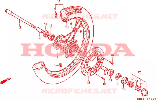 VOOR WIEL Honda MOTO 450 REBEL 1986  CMX450CG