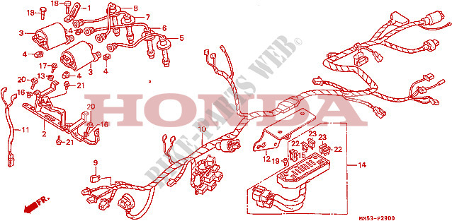 BEDRADINGSBUNDEL (CBR1000FH/FJ/FM) voor Honda CBR 1000 F 1988