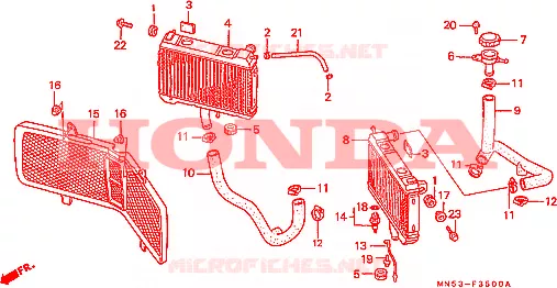 RADIATOR Honda MOTO 1500 GOLD-WING 1992  GL1500AM
