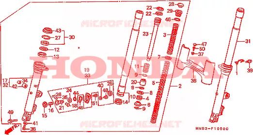 VOOR VORK Honda MOTO 1500 GOLD-WING 1991  GL1500AM