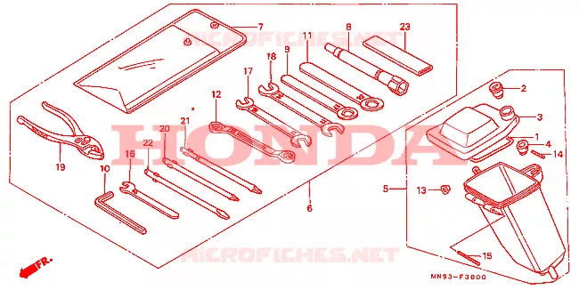 GEREEDSCHAP/GEREEDSCHAP BOX Honda MOTO 500 NX 1990  NX500L