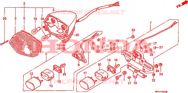 ACHTERLICHT(VT600C/CD) Honda MOTO 600 SHADOW 1989  VT600CK