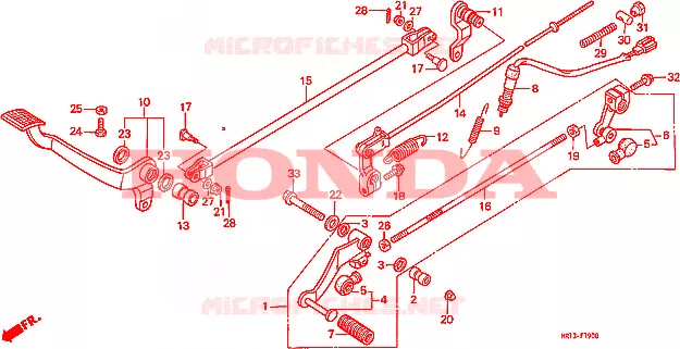 REMPEDAAL/WISSEL PEDAAL Honda MOTO 600 SHADOW 1993  VT600CDP