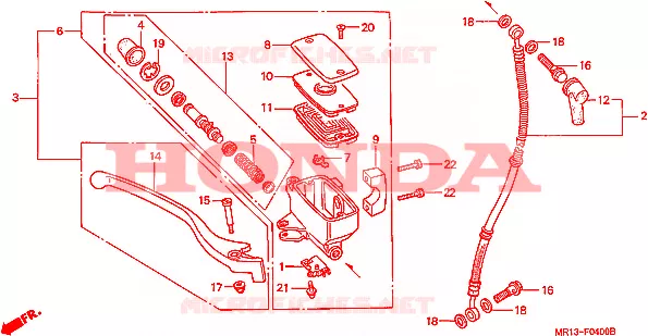 VOORREM HOOFDCILINDER Honda MOTO 600 SHADOW 1993  VT600CDP