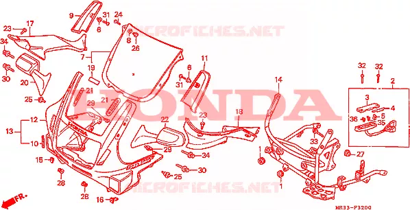 BOVEN KAP Honda MOTO 500 CBR 1991  CBR500FM