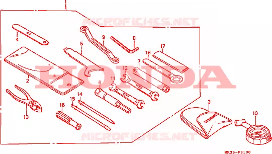 GEREEDSCHAP Honda MOTO 500 CBR 1991  CBR500FM