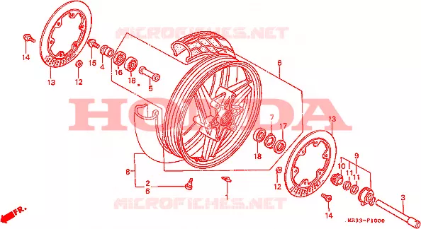 VOOR WIEL Honda MOTO 500 CBR 1987  CBR500FJ