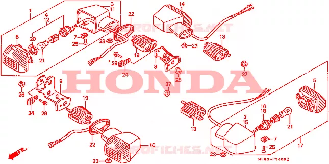 KNIPPERLICHT Honda MOTO 400 VFR 1990  VFR400R3L