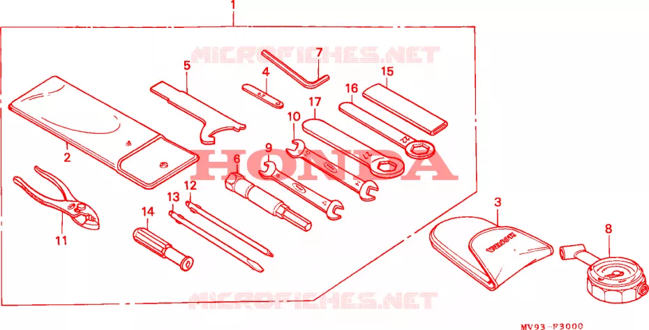GEREEDSCHAP Honda MOTO 600 CBR 1993  CBR600F2P
