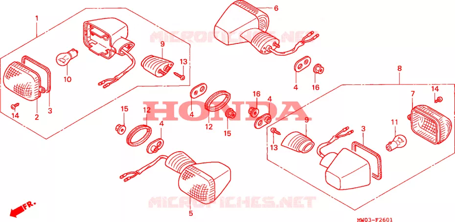 KNIPPERLICHT(2) Honda MOTO 900 CBR 1996  CBR900RRT