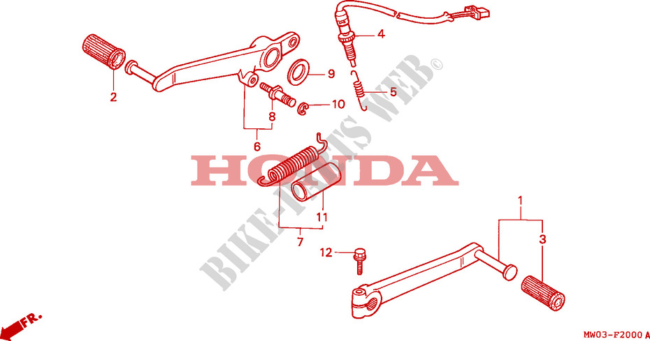 PEDAAL(1) voor Honda CBR 900 FIREBLADE 1992