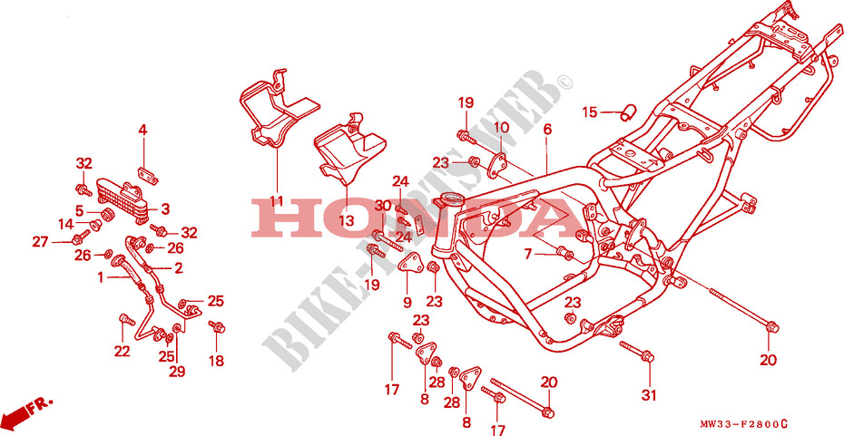 FRAME CHASSIS voor Honda SEVEN FIFTY 750 1995