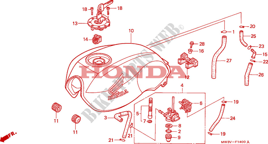 BRANDSTOF TANK voor Honda SEVEN FIFTY 750 1998