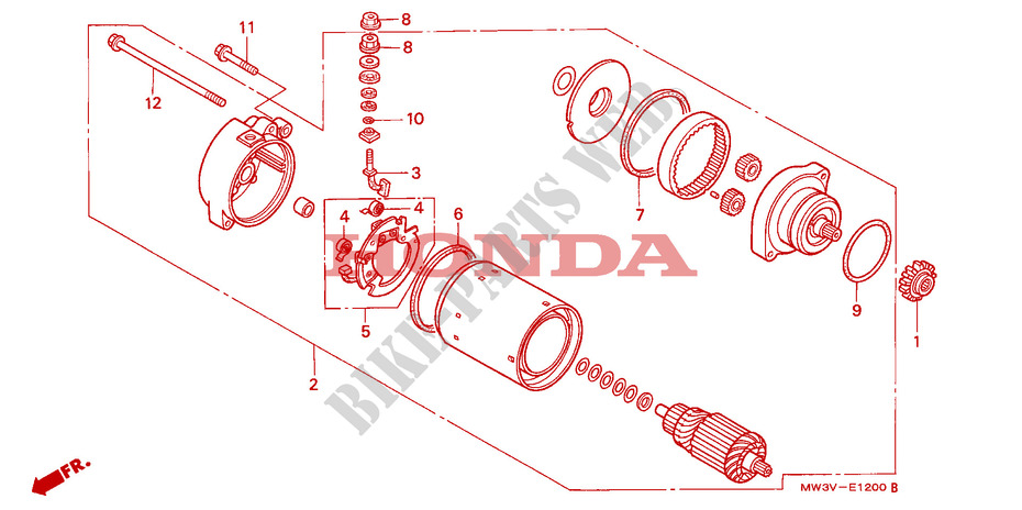 STARTEN MOTOR voor Honda SEVEN FIFTY 750 1997