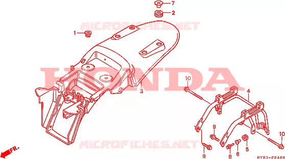 ACHTER STROOMLIJNKAP Honda MOTO 500 NX 1993  NX500P