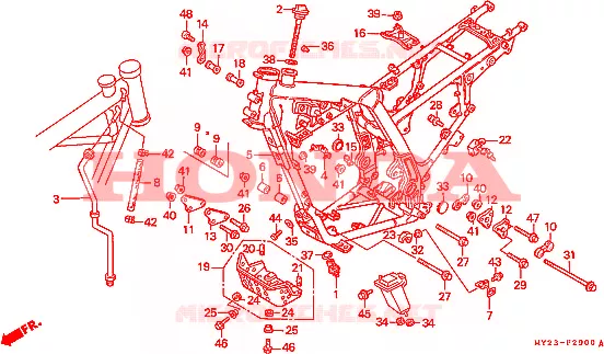 FRAME CHASSIS Honda MOTO 500 NX 1993  NX500P