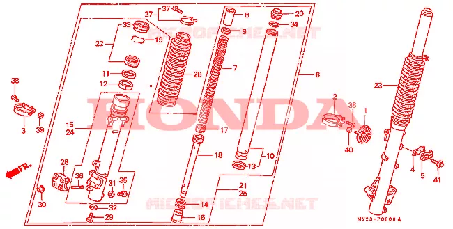 VOOR VORK Honda MOTO 650 NX 1994  NX650R