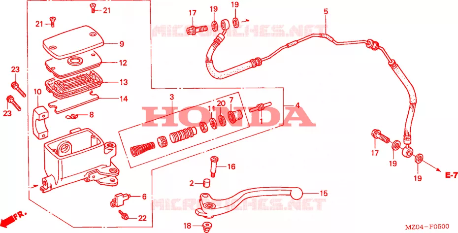KOPPELING HOOFDCILINDER Honda MOTO 1500 GOLD-WING 2002  GL1500CD2