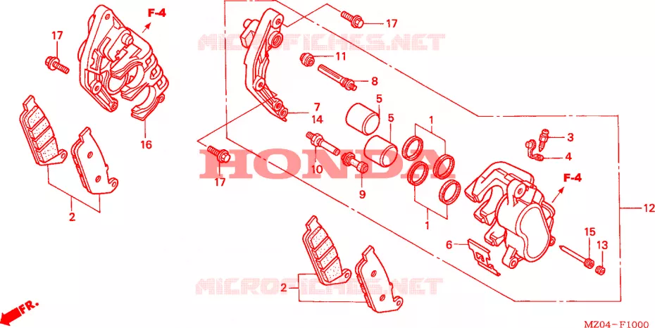 VOOR REMKLAUW Honda MOTO 1500 GOLD-WING 2003  GL1500CD3