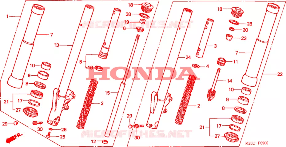 VOOR VORK Honda MOTO 1500 GOLD-WING 2001  GL1500C1