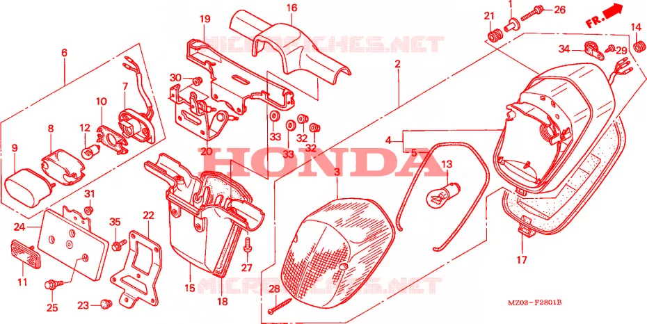 ACHTERLICHT(2) Honda MOTO 1500 GOLD-WING 1998  GL1500CW