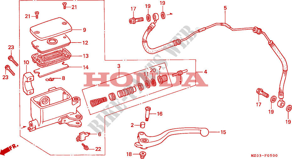 KOPPELING HOOFDCILINDER voor Honda 1500 F6C 1997