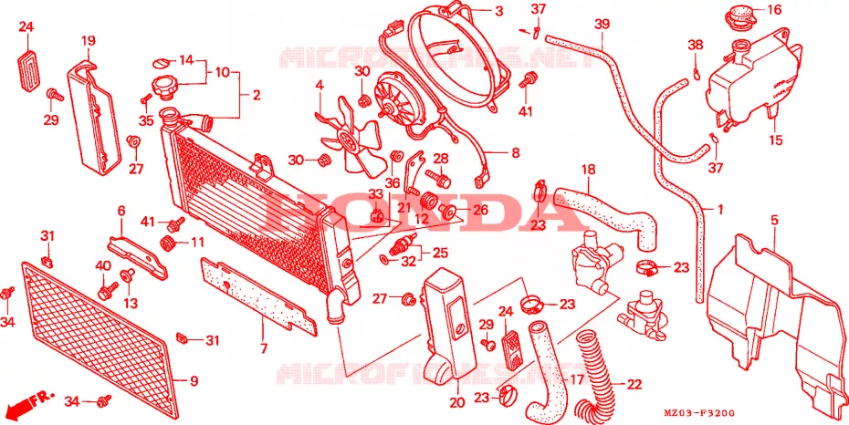 RADIATOR Honda MOTO 1500 GOLD-WING 1998  GL1500CW