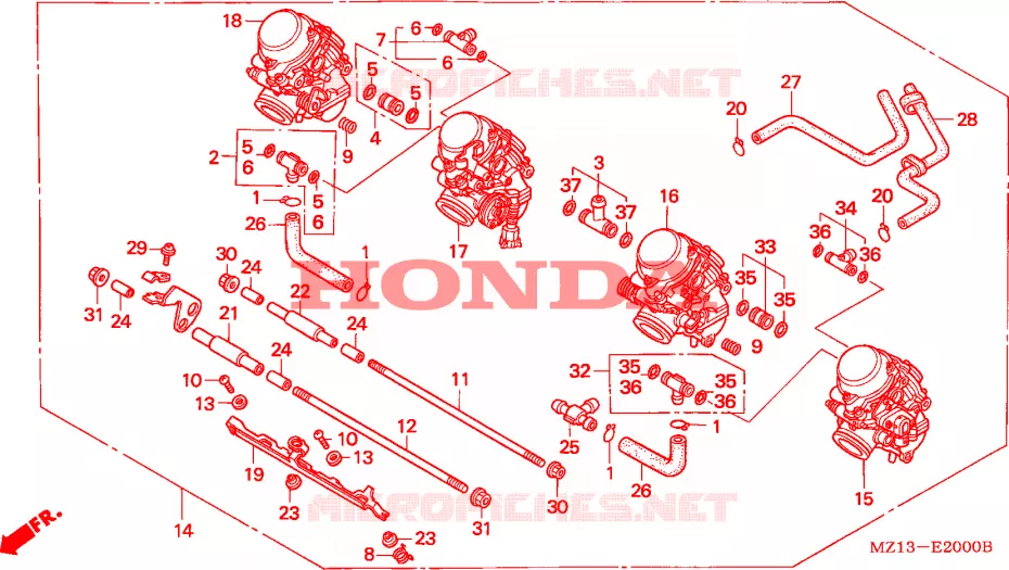 CARBURATEUR(MONT.) Honda MOTO 1000 CB 1993  CB1000FP