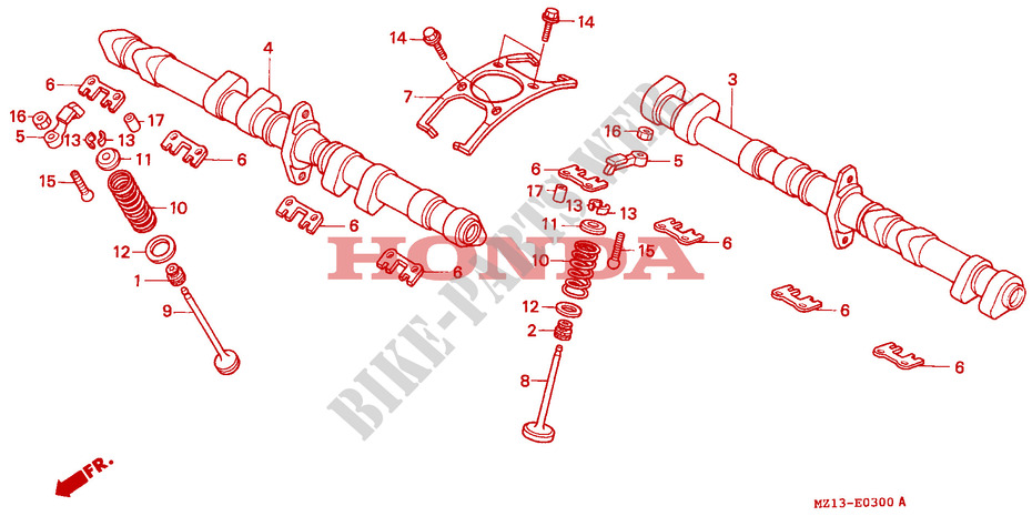 NOKKENAS/KLEP voor Honda BIG ONE 1000 1994