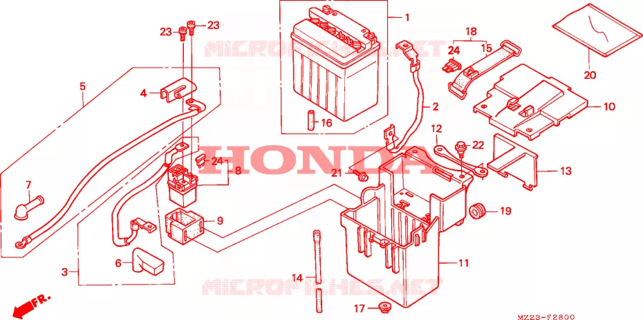 ACCU Honda MOTO 1000 CBR 2000  CBR1000FX