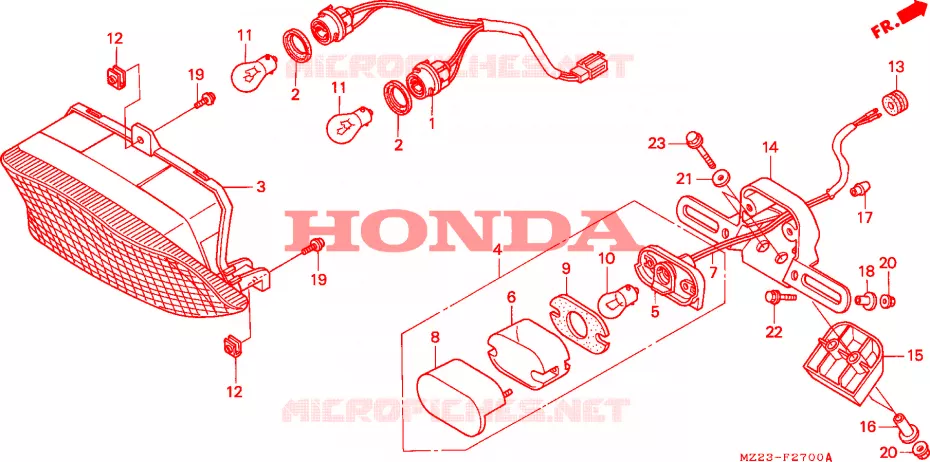 ACHTERLICHT Honda MOTO 1000 CBR 1996  CBR1000FT