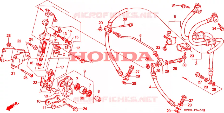 TWEEDE HOOFD CILINDER Honda MOTO 1000 CBR 1999  CBR1000FX
