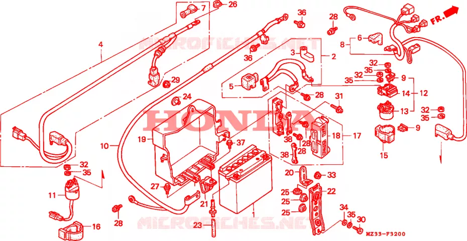 ACCU Honda MOTO 1500 GOLD-WING 1994  GL1500SER