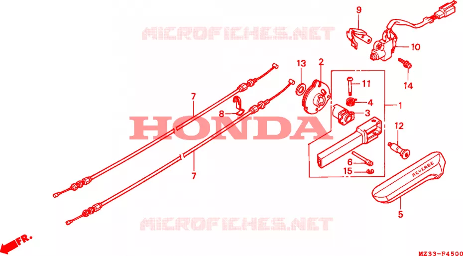 ACHTERUIT STANG Honda MOTO 1500 GOLD-WING 1995  GL1500AS
