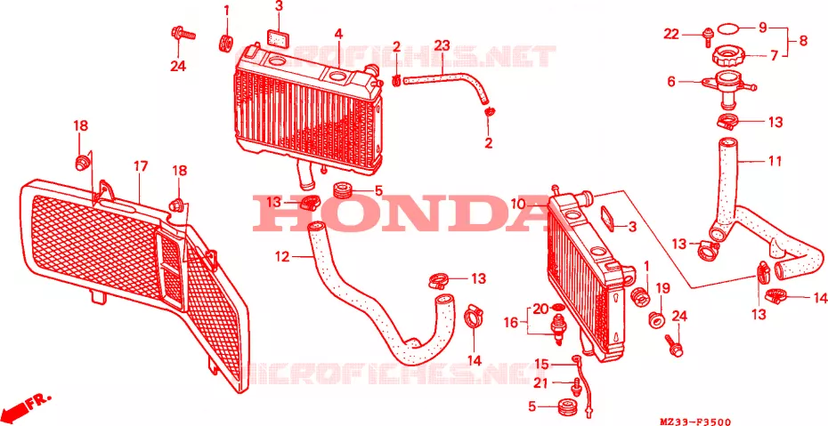 RADIATOR Honda MOTO 1500 GOLD-WING 1994  GL1500AR