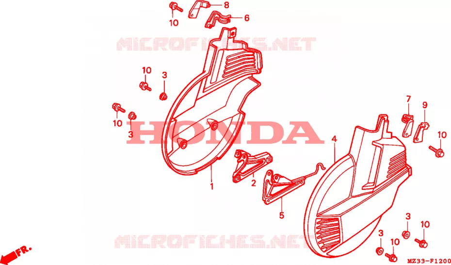 VOOR WIEL AFDEKKING Honda MOTO 1500 GOLD-WING 1993  GL1500AP