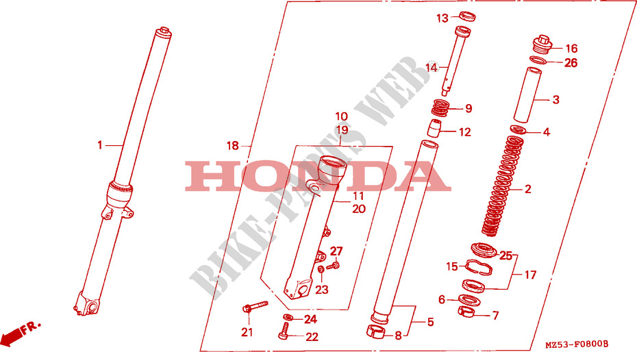 VOOR VORK voor Honda VF 750 C SHADOW 1996