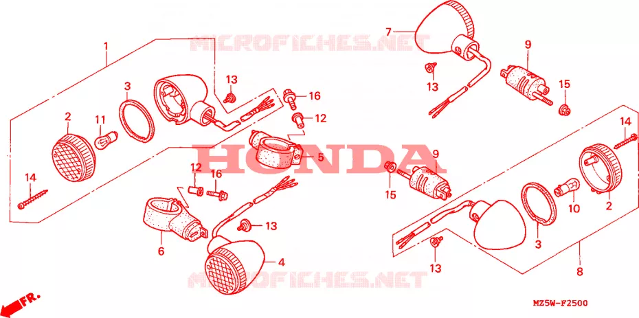 KNIPPERLICHT Honda MOTO 750 VF 1998  VF750C2W