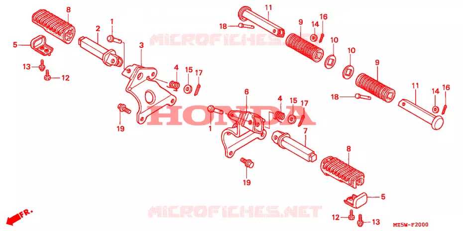 OPSTAP Honda MOTO 750 VF 1998  VF750C2W