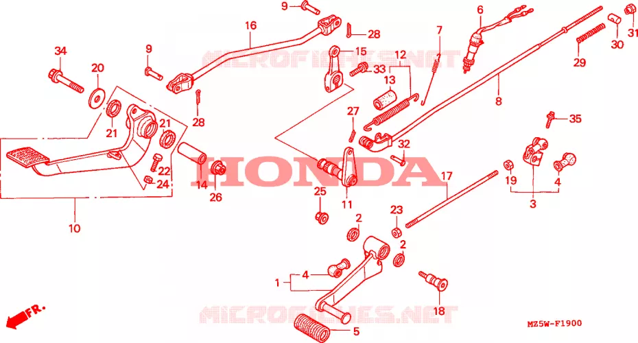 PEDAAL Honda MOTO 750 VF 1999  VF750CX