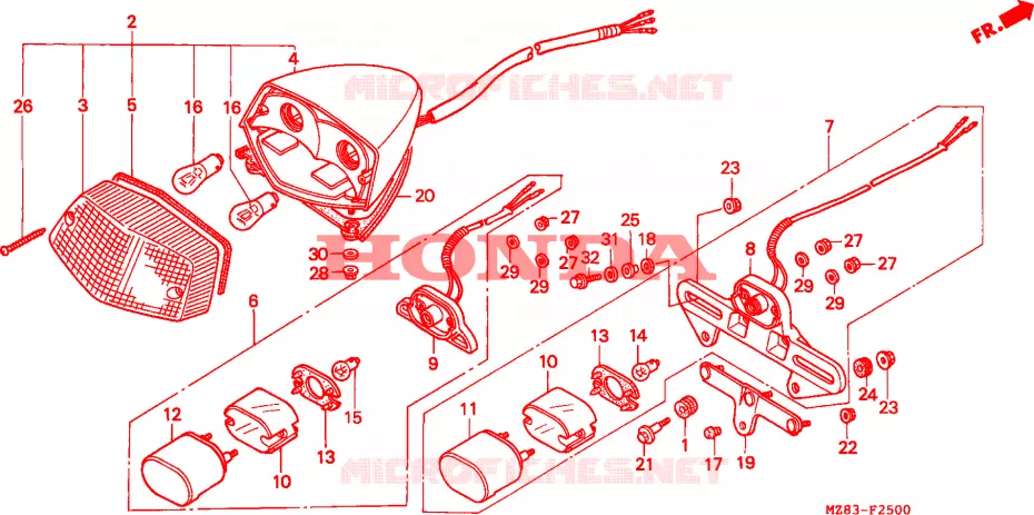 ACHTERLICHT(VT600C/CD) Honda MOTO 600 SHADOW 1995  VT600CDS