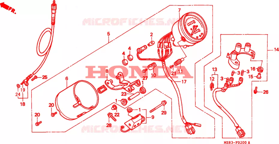 METER Honda MOTO 600 SHADOW 1994  VT600CDR