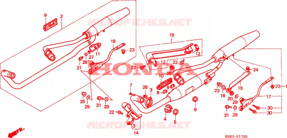 UITLAATDEMPER Honda MOTO 600 SHADOW 1995  VT600CDS