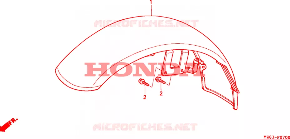 VOOR STROOMLIJNKAP Honda MOTO 400 STEED 1997  NV400CV