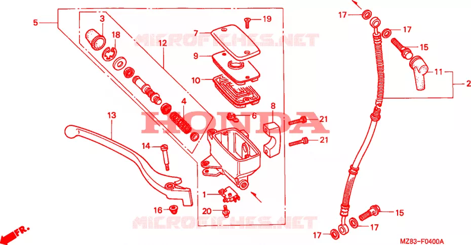 VOORREM HOOFDCILINDER Honda MOTO 600 SHADOW 1994  VT600CDR