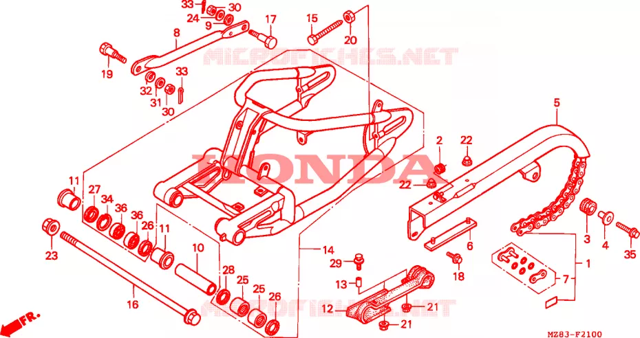 ZWAAI-ARM Honda MOTO 600 SHADOW 1995  VT600CDS