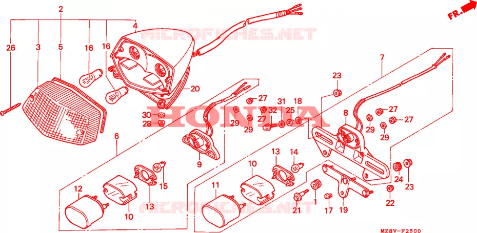 ACHTERLICHT(1) Honda MOTO 600 SHADOW 1999  VT600CX