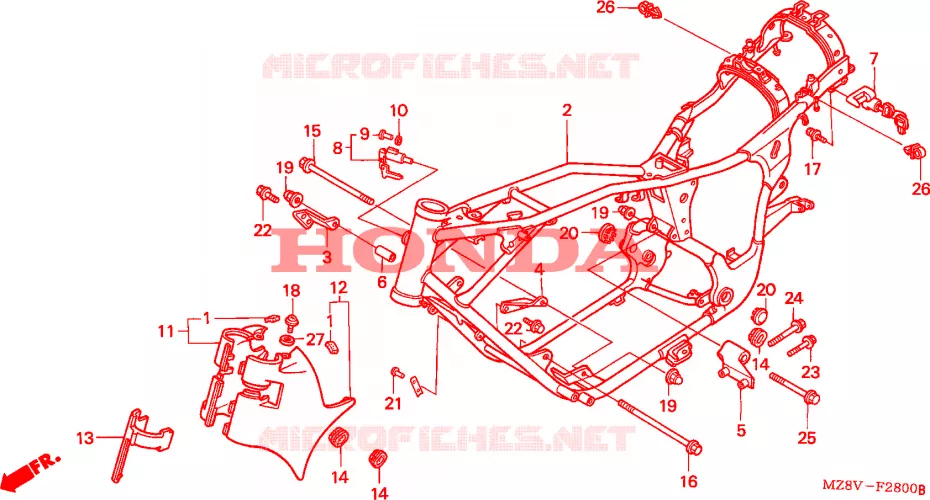 FRAME CHASSIS Honda MOTO 600 SHADOW 1999  VT600CDX