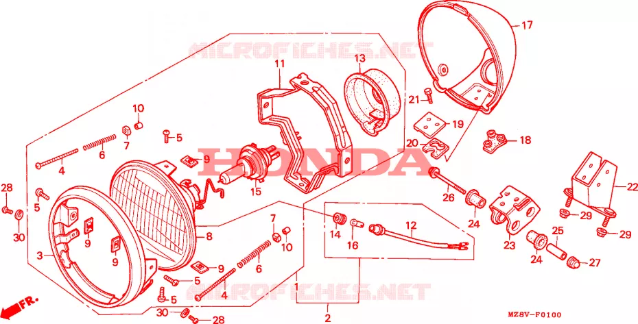 KOPLAMP Honda MOTO 600 SHADOW 1999  VT600CD2X
